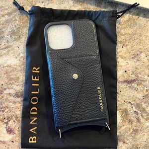 Bandolier Hailey Side Slot - Black/ Gold - 13 Pro Max ***case only! No strap!**